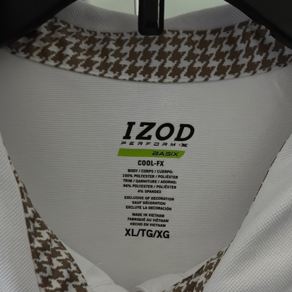 Izod Gray Polo Shirt Short Sleeve Buttoned - Picture 3 of 6